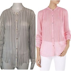 JUICY COUTURE 100% Silk “Mediterranean” Striped Blouse Size XS